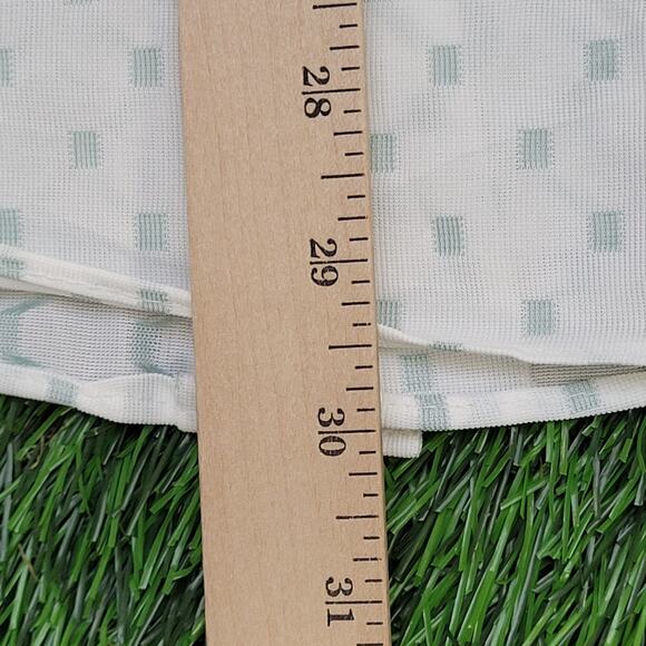 Vintage Polka AOP Button Shirt XL 24x30 White Green - Picture 10 of 10